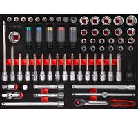 KS TOOLS jeu de douilles à embout 1/2'' en mousse, 64 pces 811.0064