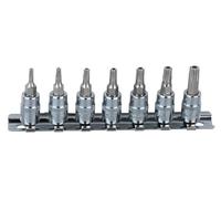 KS TOOLS jeu de douilles à embout 1/4" CHROMEplus Torx, alésage, 7 pces TB10-TB40 918.1460