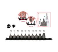 KS Tools Jeu de douilles à embout 3/8" TX KS Tools courtes, 10 pcs, T10-T55 Quantité:1