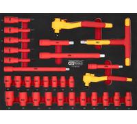 KS TOOLS Jeu de douilles isolées 3/8"+1/2" en mousse 31 pièces - 117.6131