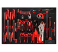 KS TOOLS Jeu de pinces / marteaux / burins dans une pochette en mousse, 17 pièces ( 811.0017 )