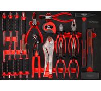 KS TOOLS Jeu de pinces / marteaux / burins dans une pochette en mousse, 22 pièces ( 811.2022 )