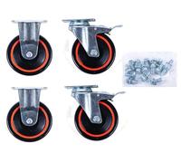 KS TOOLS Jeu de roulettes 2 x roulette pivotante + 2 x roulette mobile 826.0007-R014P
