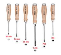 KS Tools Jeu de tournevis à frapper, manche bois, 6 pcs. Quantité:1