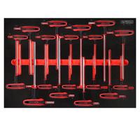 KS Tools Jeu de clés mâles coudées à poignée en T dans insert en mousse, 18 pcs KS Tools Quantité:1