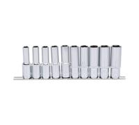 KS Tools 1/2" CHROMEplus Jeu de douilles à 6 pans, longues, 10 pièces 10-19mm