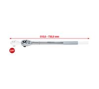 KS Tools KS Tools 3/4" Cliquet réversible téléscopique CHROMEplus 24 dents Quantité:1