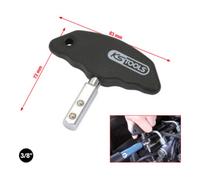 KS Tools Poignée en T 516.1414 encliquetable carrée 4 pans 3/8" x 3/8" Noir/Chromé