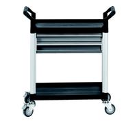 KS Tools - Chariot de service d'atelier 800.0030 - 2 tiroirs - Noir/Argent