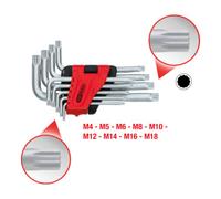 KS Tools Ensemble de tournevis coudés 151.4630 – Jeu XZN court 9 pièces (4–18 mm)