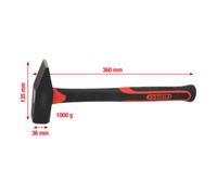 KS Tools Marteau de mécanicien manche fibre,1000g Quantité:1