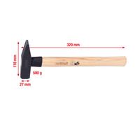 KS Tools Marteau rivoir manche Hickory, 500 g Quantité:1