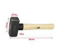 KS Tools Massette manche frêne collé 1,5 kg