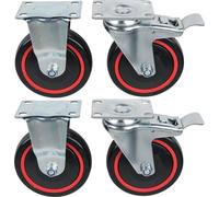 KS TOOLS RACINGline Jeu de roulettes pivotantes et de roulettes, vis incluses ( 826.9504 )