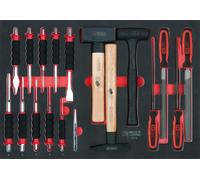 KS Tools SCS Jeu de limes, burins et marteaux, 18 pièces dans une pochette système 1/1