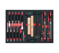 KS TOOLS SCS Juego de limas, cinceles y martillos, 18 pzs, en sistema modular 1/1 4042146574850 Couleur