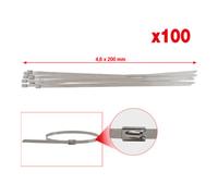 KS Tools Serre-câbles en inox avec fermeture à bille, 4,6x200 mm, 100 pièces Quantité:100