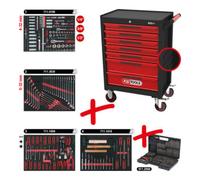 KS Tools Servante d'atelier ECOline KS Tools NOIR/ROUGE avec 7 tiroirs et 515 outils d'excellente qualité Quantité:1