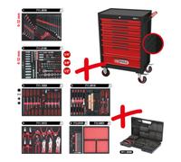 KS Tools Servante d'atelier ECOline KS Tools NOIR/ROUGE avec 7 tiroirs et 598 outils d'excellente qualité Quantité:1