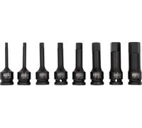 Jeu de 8 douilles tournevis à chocs longues 6 pans 1/2'', 5-6-8-10-12-14-17-19 mm - KS TOOLS - 911.0902