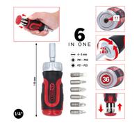 KS Tools Tournevis tom pouce à cliquet KS Tools 1/4" 6 en 1 Quantité:1