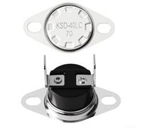 KSD-40LC 70°C Interrupteur de thermostat normalement fermé pour four à micro-ondes GE Limiteur de température Métal Pièce de rechange Interrupteur de fusible thermique Noir 2 pièces