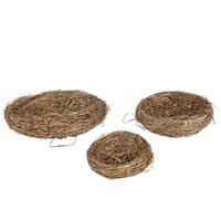 KSD Lot de 3 nids d'oiseau en herbe vides 20 x 4 cm pour bricoler et décorer Pâques - Nid de Pâques naturel - Nid naturel marron - Nid naturel - Décoration de printemps de Pâques écologique DIY