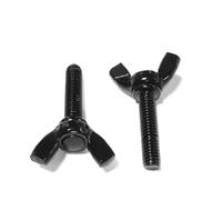 KSeSii 2/10 pièces M4 M5 M6 M8 Noir Papillon Aile Boulon vis à Pouce en Acier avec Noir(40mm,M8 (2Pcs))