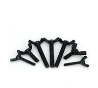 KSeSii 5/10 pièces M4 M5 M6 M8 en Acier avec vis de Serrage à la Main Noires Boulon Papillon vis à Oreilles(25mm(L),M5 (10Pcs))