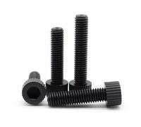 KSeSii Lot de 5 à 50 vis à tête creuse hexagonale en nylon noir M3 M4 M5 M6 M8, boulon moleté en plastique, longueur : 5 à 60 mm(M3 6mm - 50Pcs)