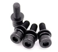 KSeSii Lot de 5 ou 10 vis à tête cylindrique hexagonale en acier noir de qualité 12.9, M3, M4, M5, M6, M8, M10, rondelle plate, joint à ressort, boulon d'assemblage(30mm,10pcs M4)