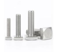 KSeSii Vis à tête carrée en Acier Inoxydable M4 M5 M6 M8 M10 M12 304 A2, Boulon de Machine à tête carrée en Forme de Quadrate, 1 à 10 pièces, GB35(16mm,M5-10pcs)