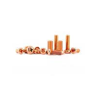 KSeSii Vis cruciforme à tête Ronde en cuivre Rouge/Boulon à tête cylindrique encastré en cuivre M3 M4 M5 M6(10pcs M4x18)
