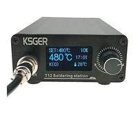 KSGER Station de fer à souder T12 OLED DIY STM32 V2.1S Contrôleur de température électronique Embouts de fer à souder Poignée en alliage d'aluminium Boîtier en alliage d'aluminium Équipements