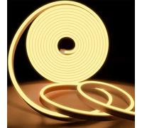KSIBNW 20m Ruban Led Exterieur Etanche ip65 Blanc Chaud, LED Bande Lumineuse,220V Flexible Néon LED Bande,2835 120 LEDs/M,pour Intérieur/Extérieur Décoration(inclus Adaptateur Secteur)