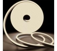 KSIBNW LED Néon Bande Lumineuse Blanche Naturelle, 220V Flexible, IP65, 120 LEDs/M, Ruban Souple pour Intérieur et Extérieur (Inclus Adaptateur Secteur)