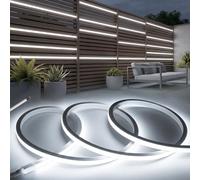 KSIBNW Ruban LED Exterieur Etanche 12V, 2M Néon Bande LED Silicone Bandeau Outdoor Imperméable IP65 Blanc Froid 6000K Flexible Rubans à Led Découpable pour Maison Cuisine Chambre, Sans Transformateur