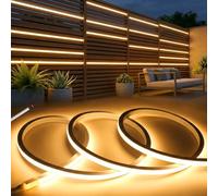 KSIBNW Ruban LED Exterieur Etanche 24V, 5M Néon Bande LED Silicone Bandeau Outdoor Imperméable IP65 Blanc Chaud 3000K Flexible Rubans à Led Découpable pour Maison Cuisine Chambre, Sans Transformateur