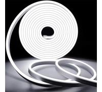 KSIBNW Ruban LED Néon 50m Blanc Froid, Bande Lumineuse 220V Flexible IP65, 120 LEDs/M, Souple Corde pour Intérieur Extérieur Décoration (Adaptateur Secteur Inclus)