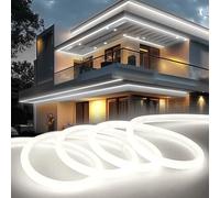 KSIBNW Ruban LED Néon Exterieur 20M Blanc Froid, 220V LED Chambre Bande Lumière Intérieur Étanche IP65 Lueur à 320° Bandeau Lumineuse 120 LEDs/M Découpable Souple Corde pour Maison, Salon, Cuisine
