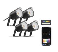Ksix Pack 4 Spots LED Extérieurs Smartled RGBWIC - IP65 - Contrôle APP - Installation Facile