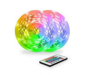 Ksix Pack de 2 Bandes Led RVB de 5m chacune - Différents Modes d'Eclairage - Télécommande