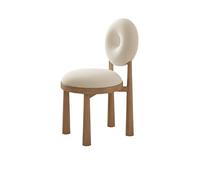 ksjdieunf Fauteuils de Bureau pour la Maison Chaise de Salle à Manger scandinave, Chaise Domicile, Dossier en Forme Beignet, Vent crème, Coussin d'agneau for hôtel et Restaurant Salon et Loisirs