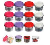 Ksnowqi 12 Pièces 500ml Petit Pot Conservation, Petits Récipients Alimentaires, Réutilisables Small Food Containers, Boite Alimentaire 500ml avec Couvercles pour Déjeuner, Yaourt, Fruit
