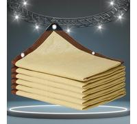 KSQP Voile Ombrage 3x3 Beige Voiles d'ombrage pour Patio Parasols et Stores pour Patio Filet Anti Grele Voiture Filet Anti Chaleur Filet Anti Feuille Piscine Coupe Vent,beige-3x7m