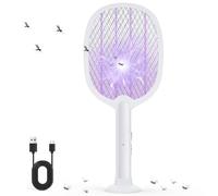 Kssvzz Raquette électrique Insectes Rechargeable, avec Socle Stable