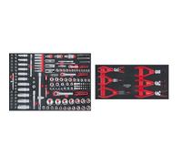 Kstools Module de douilles et accessoires 1/4'' - 3/8'' - 1/2', 175 pièces' & 713.5006 - Module de 6 Pinces à Circlips - pour Établi ou Servante d’Atelier