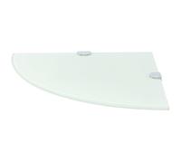 Kstyhome Étagère d'angle de sécurité, 2 étagères d'angle en verre trempé avec supports chromés, étagère pour salle de bain/chambre à coucher, verre blanc, 35 x 35 cm