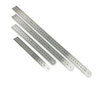 Ksvaye Lot de 4 Regle Metal 15cm 20cm 30cm 40cm Réglet Droite en Acier Inoxyable Réglet Métrique et Impérial Double Face Règle de Mesure de Précision Pour Technique,Enseignement et Dessin D'ingénierie