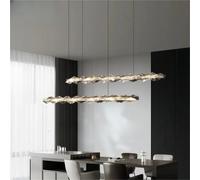 ksxnkhk Suspension LED Moderne à Anneau Rond en Cristal, réglable, Luxueuse et chaleureuse, idéale pour Le Salon et la Salle à Manger.